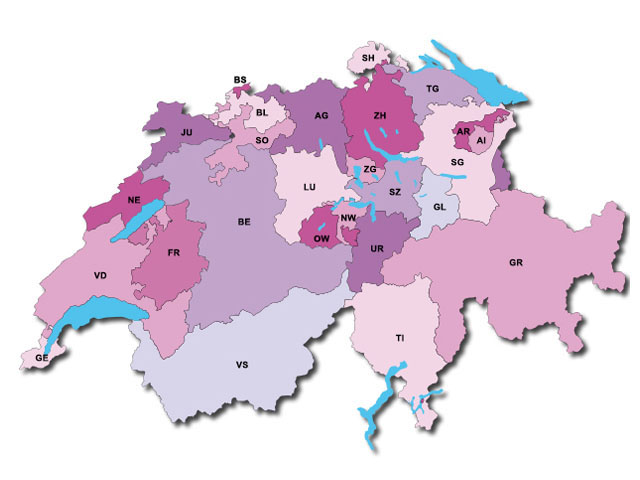 TissoT - Schweiz nach Regionen