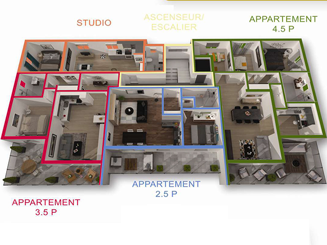 real estate - Ardon - Appartement Studio rooms