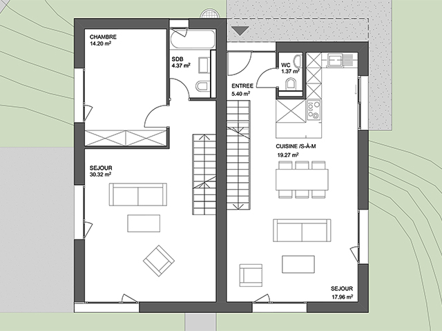Orbe TissoT Immobilier : Villa mitoyenne 5.5 pi&egrave;ces