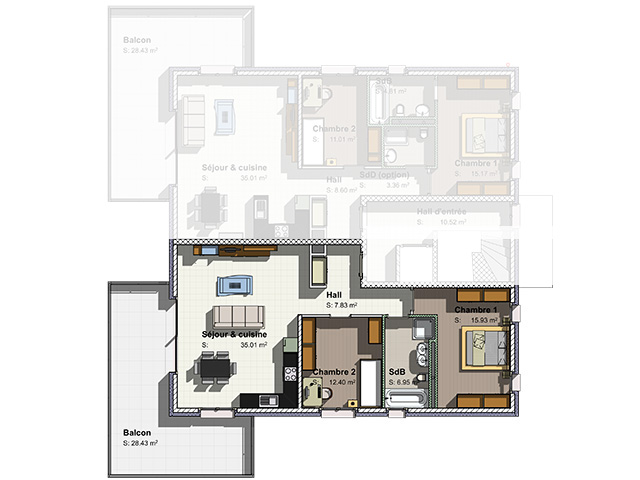 real estate - Pomy - Flat 3.5 rooms